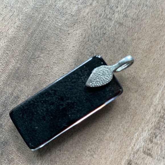 Stunning dichroic glass pendant- black / blue - Picture 3 of 3